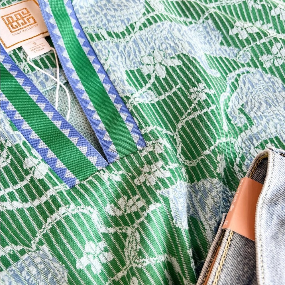 Bobo Choses Green and Blue Patterned Blouse - Picture 3 of 4